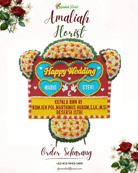 Papan Bunga Pernikahan Onyam